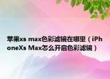 苹果xs max色彩滤镜在哪里（iPhoneXs Max怎么开启色彩滤镜）