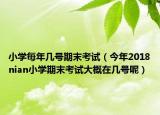 小学每年几号期末考试（今年2018nian小学期末考试大概在几号呢）
