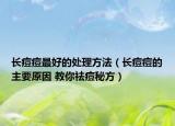 长痘痘最好的处理方法（长痘痘的主要原因 教你祛痘秘方）