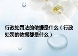 行政处罚法的依据是什么（行政处罚的依据都是什么）