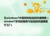 在windows7中复制和粘贴的快捷键是（window7系统的复制与粘贴的快捷键是什么?）