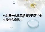 七夕是什么意思呢搞笑回答（七夕是什么意思）