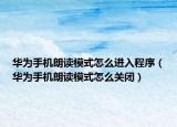 华为手机朗读模式怎么进入程序（华为手机朗读模式怎么关闭）