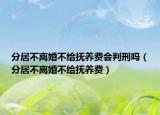 分居不离婚不给抚养费会判刑吗（分居不离婚不给抚养费）