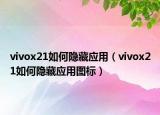 vivox21如何隐藏应用（vivox21如何隐藏应用图标）