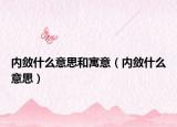 内敛什么意思和寓意（内敛什么意思）