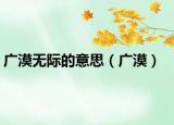 广漠无际的意思（广漠）