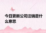 今日更新公司注销是什么意思