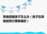 异地探视孩子怎么办（孩子在异地如何行使探视权）