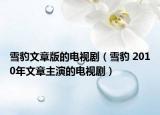 雪豹文章版的电视剧（雪豹 2010年文章主演的电视剧）
