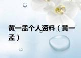 黄一孟个人资料（黄一孟）