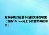 魅族手机浏览器下载的文件在哪里（魅族16plus网上下载的文件在哪里）