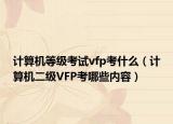 计算机等级考试vfp考什么（计算机二级VFP考哪些内容）