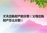 丈夫出轨财产的分割（父母出轨财产怎么分割）
