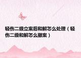 轻伤二级立案后和解怎么处理（轻伤二级和解怎么撤案）