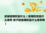 房屋使用权是什么（使用权房是什么意思 房子的使用权是什么意思呢）
