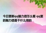 今日更新qq魅力值怎么看 qq里的魅力值是干什么用的