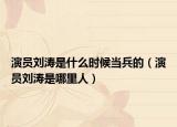 演员刘涛是什么时候当兵的（演员刘涛是哪里人）