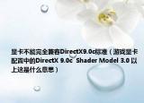 显卡不能完全兼容DirectX9.0c标准（游戏显卡配置中的DirectX 9.0c  Shader Model 3.0 以上这是什么意思）
