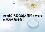 word文档怎么加入图片（word文档怎么加线条）