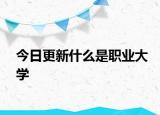 今日更新什么是职业大学