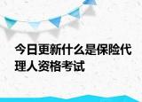 今日更新什么是保险代理人资格考试