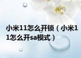 小米11怎么开锁（小米11怎么开sa模式）