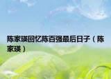 陈家瑛回忆陈百强最后日子（陈家瑛）