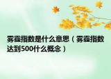 雾霾指数是什么意思（雾霾指数达到500什么概念）
