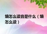 熵怎么读音是什么（熵怎么读）