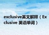 exclusive英文解释（Exclusive 英语单词）