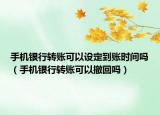 手机银行转账可以设定到账时间吗（手机银行转账可以撤回吗）