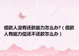 借款人没有还款能力怎么办?（借款人有能力偿还不还款怎么办）