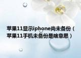 苹果11显示iphone尚未备份（苹果11手机未备份是啥意思）