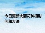 今日更新大丽花种植时间和方法