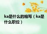 ka是什么的缩写（ka是什么职位）