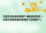 欠钱不还没有任何资产 被起诉会怎样（欠钱不还起诉是否有用名下没有财产）