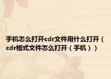 手机怎么打开cdr文件用什么打开（cdr格式文件怎么打开（手机））