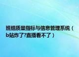 班组质量指标与信息管理系统（b站炸了?直播看不了）