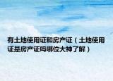 有土地使用证和房产证（土地使用证是房产证吗哪位大神了解）