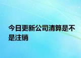 今日更新公司清算是不是注销