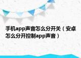手机app声音怎么分开关（安卓怎么分开控制app声音）