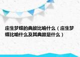 庄生梦蝶的典故比喻什么（庄生梦蝶比喻什么及其典故是什么）