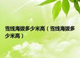 雪线海拔多少米高（雪线海拔多少米高）