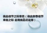 值此佳节之际意思（值此新春佳节来临之际 是用值此还是用）