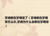 牙线断在牙缝里了（牙线断在牙缝里怎么办,牙线为什么会断在牙缝里）