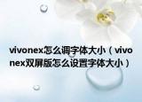 vivonex怎么调字体大小（vivonex双屏版怎么设置字体大小）