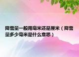 降雪量一般用毫米还是厘米（降雪量多少毫米是什么意思）