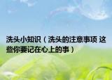 洗头小知识（洗头的注意事项 这些你要记在心上的事）