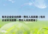 有关企业安全的第一责任人应该是（有关企业安全的第一责任人应该是谁）